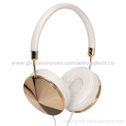 Gold Cute Wired Headphones, Customized Colors Welcomed